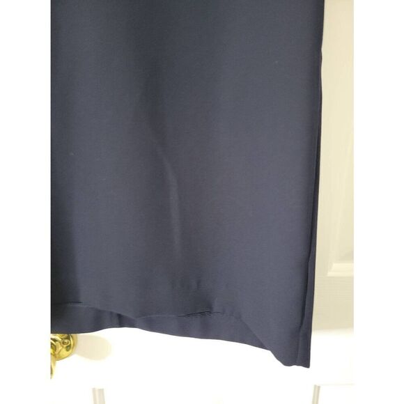 Gerard Darel - Navy Notch Neck Shift Dress w/ Fringe Trim 40 - Picture 5 of 10